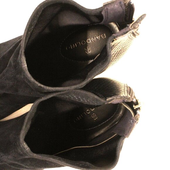 Bandolino Womens Sz 9M Stretch Ankle Boots Heels Shoes Black Leather Booties - Picture 8 of 9